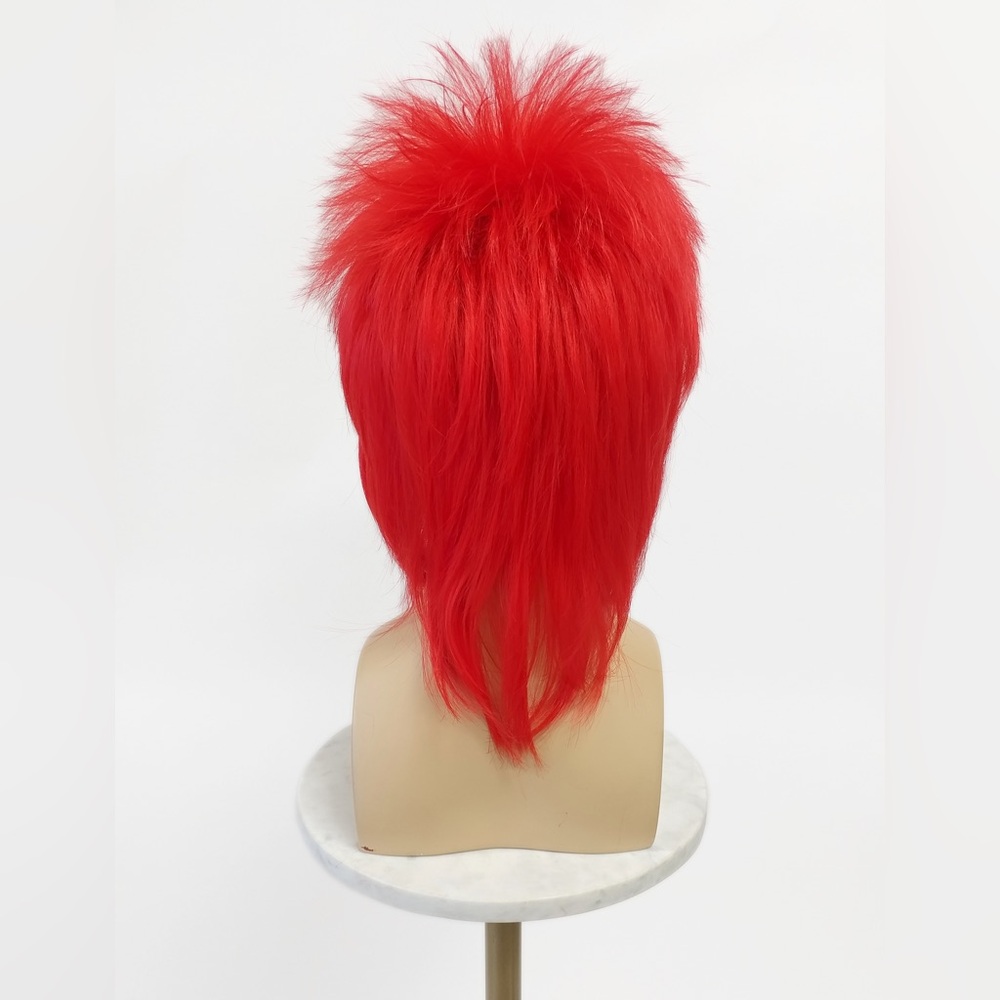 Red Rocker Spiky Costume Mullet Wig - Picture 4 of 7